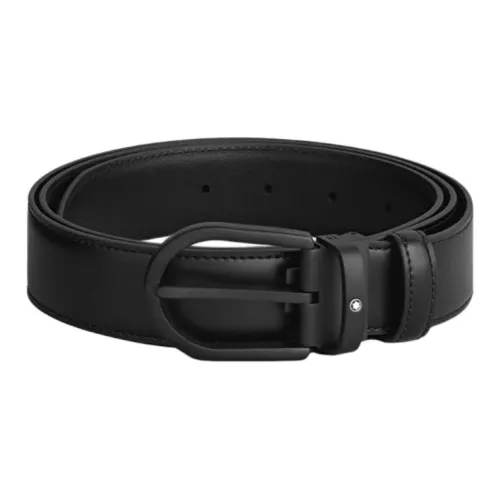 MONTBLANC Ремни из коровьей кожи Мужской Черный 3,5 см