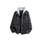 Чёрный с серым капюшоном