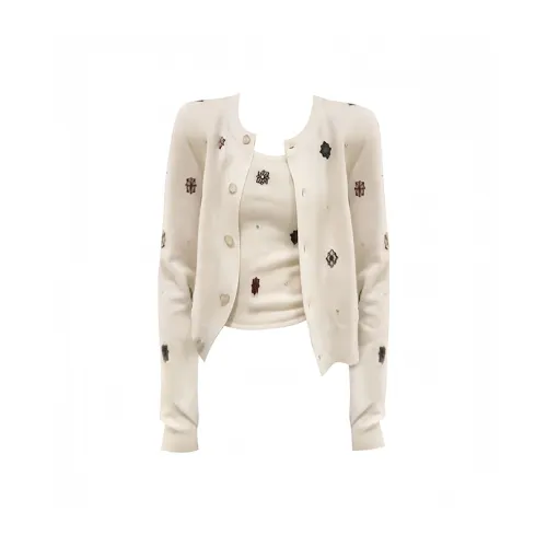 KKX Абрикос Майка + Кардиган Женская Трикотаж