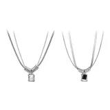 Двухслойный блок ожерелье (белый + черный)