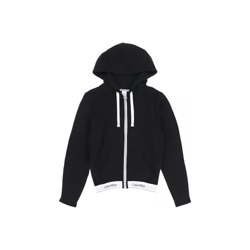 Calvin Klein Топ Худи Full ZIP Куртки Пальто Европейская версия Женские Черный