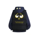 Темно-синий, синий, желтый логотип [с флисовой подкладкой] свитшот + черный с белым логотипом жилет