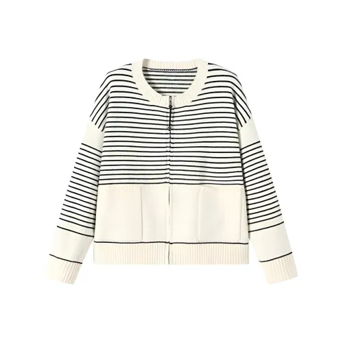 GUOZHEN Белые полосы Женская трикотажная одежда