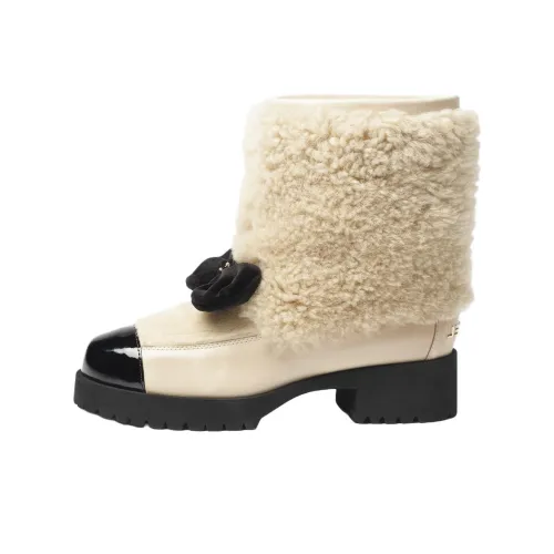 CHANEL COCO NEIGE серия 25N Короткие Сноубутсы Женские Бежевые
