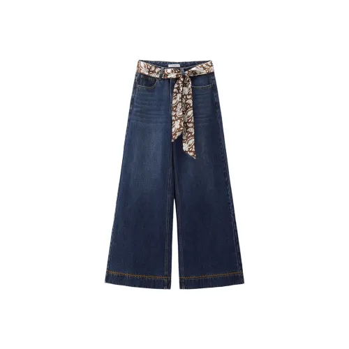 Giordano 63 Винтаж Темно-синие Женские Джинсы