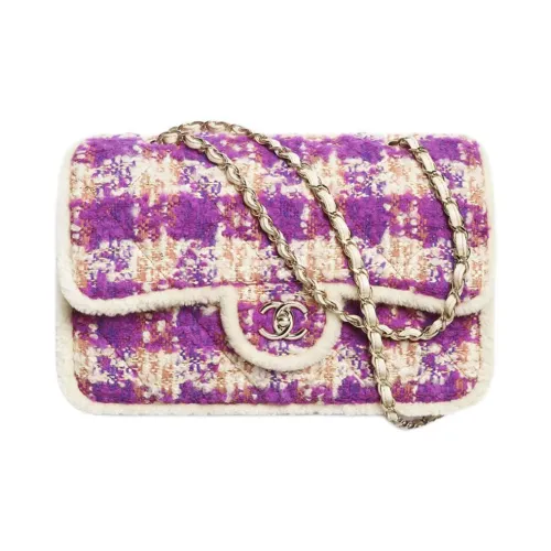 CHANEL NEIGE Ski Series Саржа Мягкий Костюм Двойная Слойная Овечья Шкура Сумка через плечо Женская Многоцветная