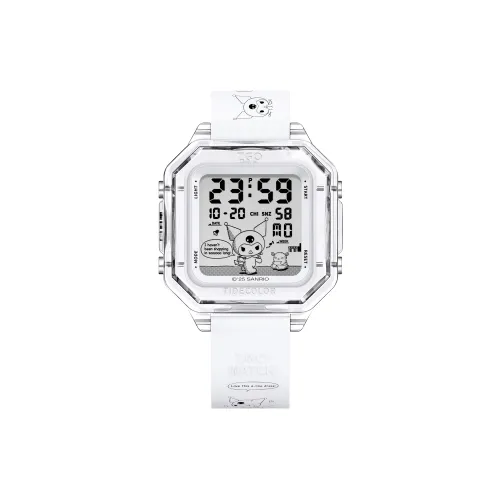 Zgo Sanrio Электронный Механизм Силиконовый Ремешок Часы Женские Белый Циферблат