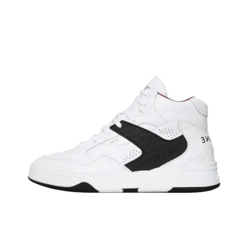 CELINE CT 06 High Топ Скейтборд Кроссовки Мужские Белый Черный