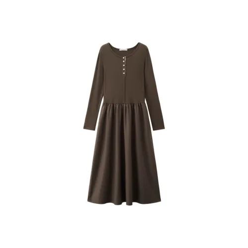 Giordano Длинное платье с длинными рукавами женское