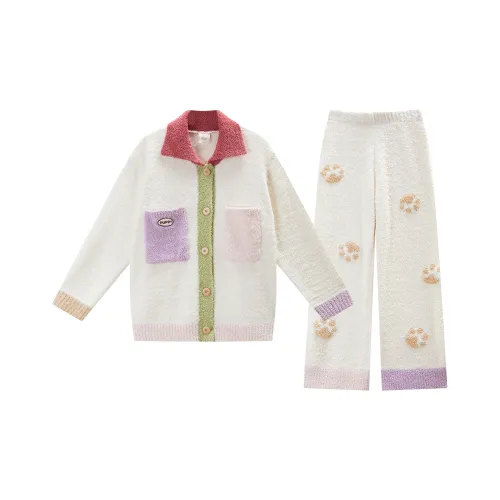 GUKOO Пижамный комплект женский кокосовое молоко белый