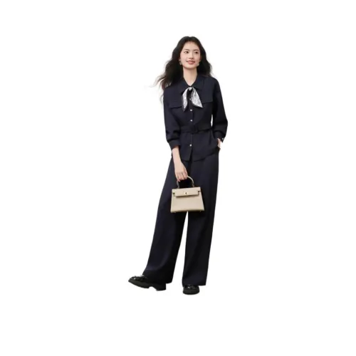 XINFEIYU Темно-синий Синий Женские Повседневные Костюмы