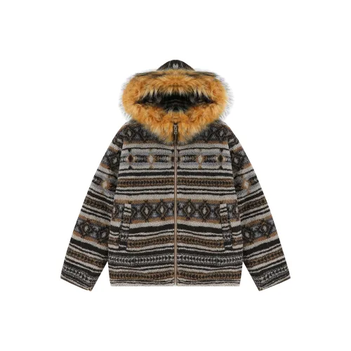 BEETLE TOWN Хлопковый пуховик Пальто Унисекс Кофейный