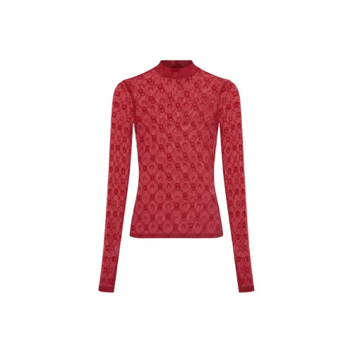 Marine Serre Red Women's T-Shirts Marine Serre Красные Женские Футболки