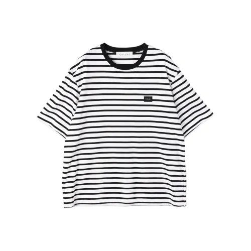 CULLNI FW25 The Basic Embroidery Patch Short-Sleeved Border Pullover T-Shirt Unisex CULLNI FW25 The Базовый Вышивка Патч Короткий-Рукав Border Пуловер T-Shirt Унисекс