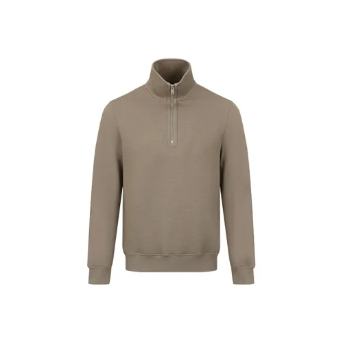 URBAN REVIVO Светло-коричневый Фотиния Серый Мужской Свитшот