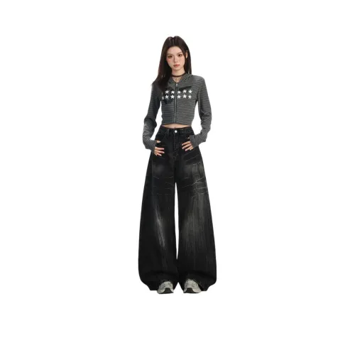 PAZZO Черный Серый Цвет Женские Джинсы