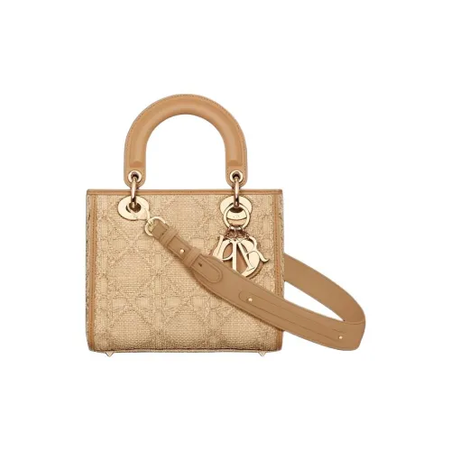 DIOR Lady Dior My ABCDior Естественный Каньон Рафия Сумка через плечо Сумка Маленькая Женская Бежевая