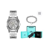 Ботинки с металлическим ремешком, серебряный стальной (браслет + коробка)