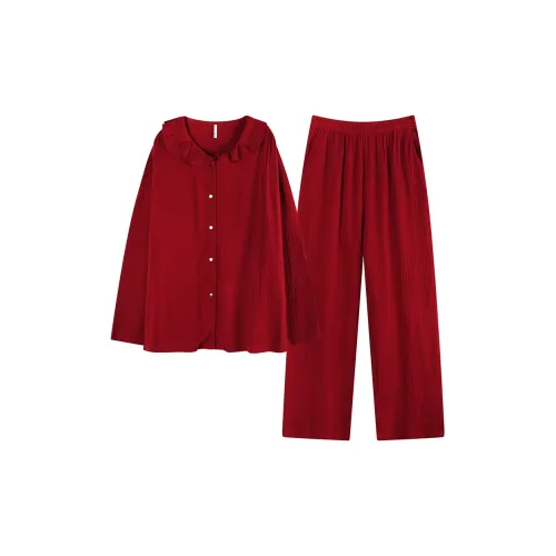 WANANNI Красный Женский Пижамный Комплект