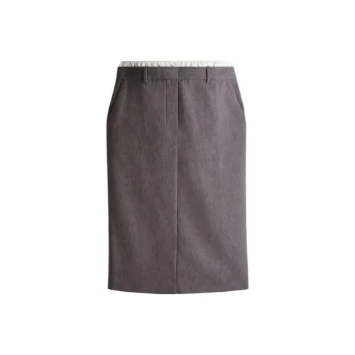 H M Серый Женские Повседневные Длинные Юбки