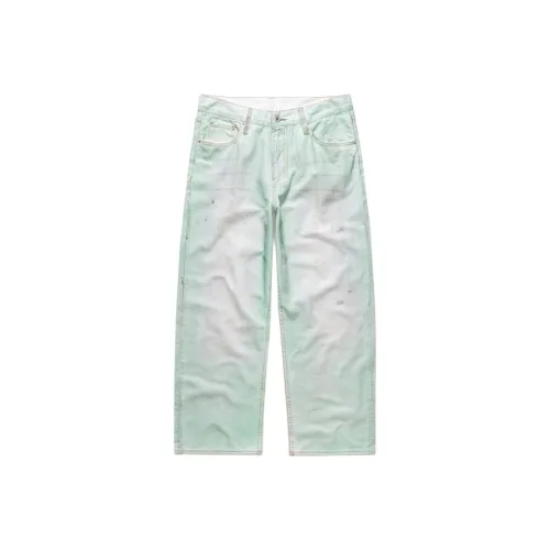 HUNZHI Неоновые белые унисекс джинсы