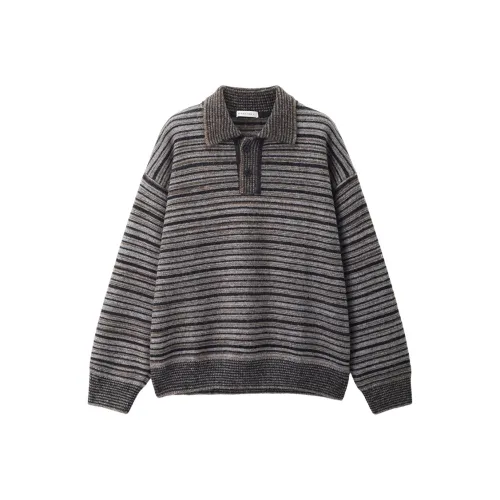 Giordano 03 Коричневый Серый Полосы Мужской Трикотаж