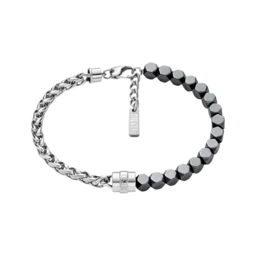 DIESEL Браслеты из нержавеющей стали Женские Серебряный Черный