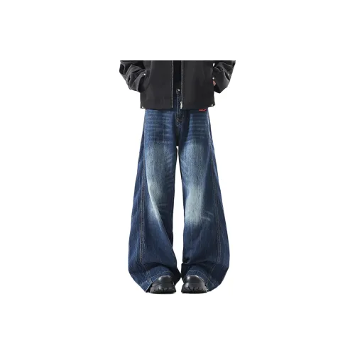 HOKLV Синий С подарками Съемный Застежка-липучка Унисекс Джинсы