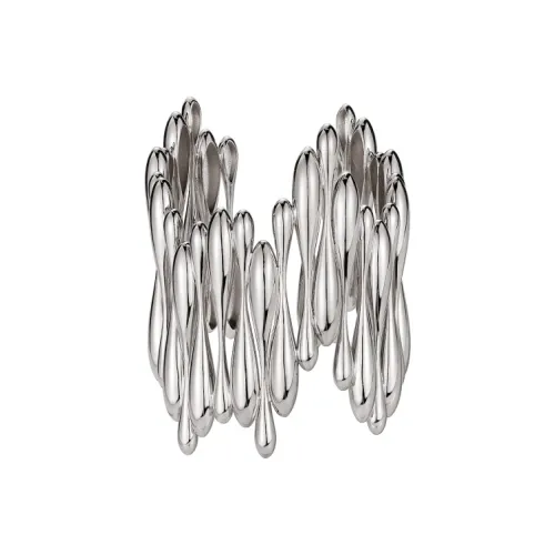 Retro Chic Латунь с покрытием белый золотой серебряный браслет в форме капли воды женский