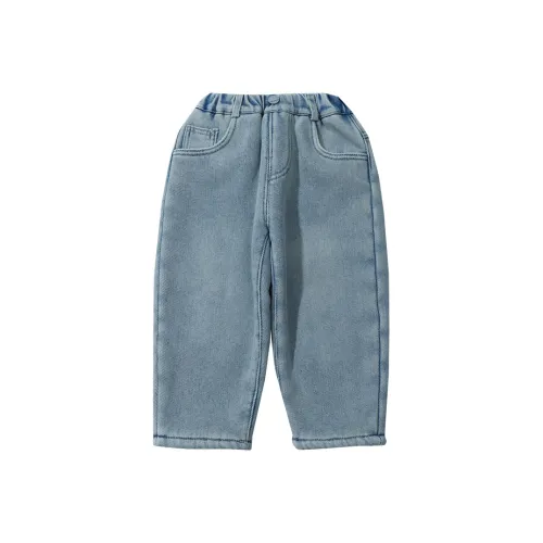 RHOBESAM О одежде Little Слон Утолщенный Альпака Джинсы Синий Унисекс Джинсы