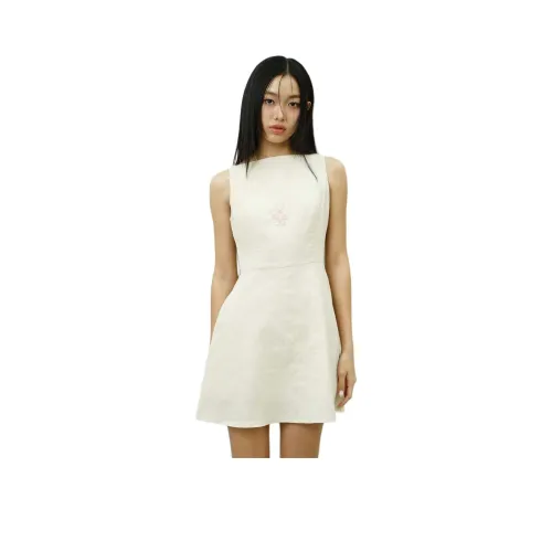 FTTHR Экрю Женские Платья без рукавов