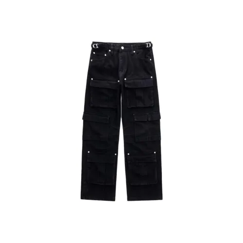 HUNZHI Деним Черные Унисекс Джинсы