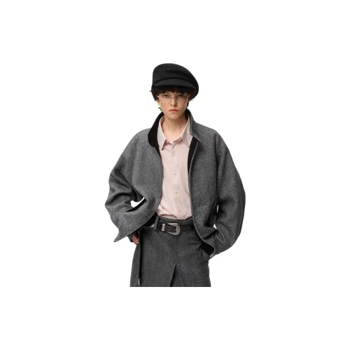 Lilbetter Черный Белый Елочка Узор Мужские Куртки