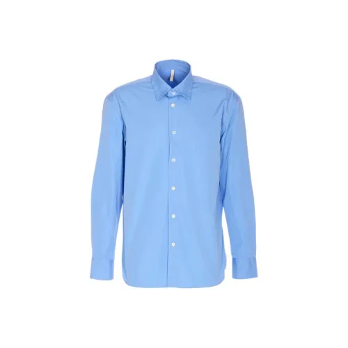Sunflower Blue Men's Shirts Подсолнух Синий Мужские Рубашки