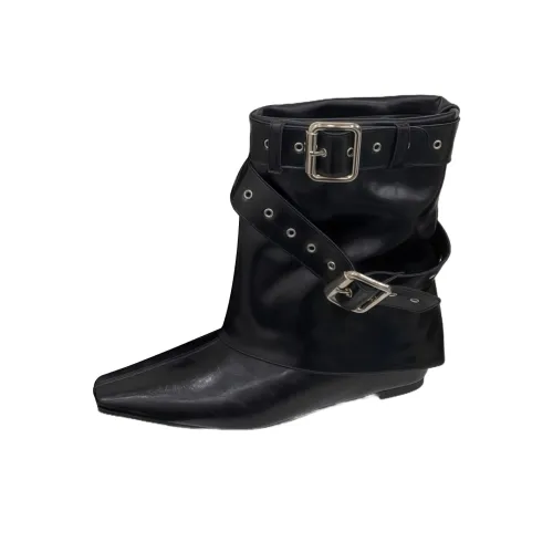 Dragon Dance Ботильоны Скрытый каблук Foldover Ботинки Женские