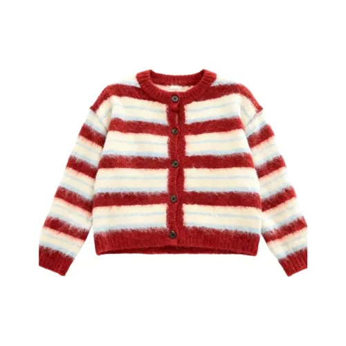 POPO.INFO Red Stripes Women's Knitwear