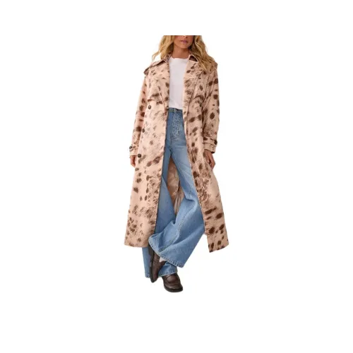 NASTY GAL Корова Принт Искусственная кожа Тренчкот Тренчкот Женские