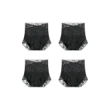 4 пачки; Черный + Черный + Черный + Черный [Плоская подошва, угол, кружево ~ Утягивающий, для похудения, против растягивания]