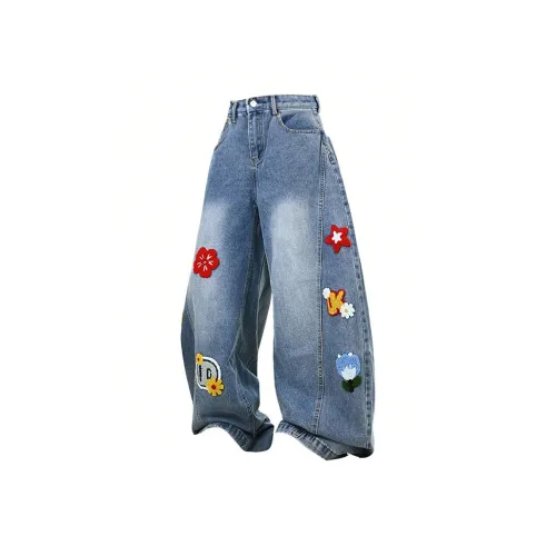 PISYPOX Джинсы унисекс синий деним