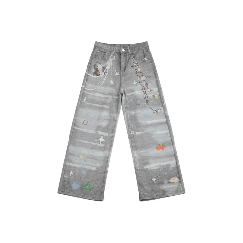 PLQV Серый Мужской Джинсы