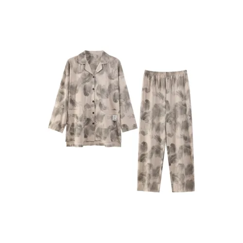MIIOW Ink Mixed Ecru Women's Pajama Sets MIIOW Ink Mixed Ecru Женские Пижамные Комплекты