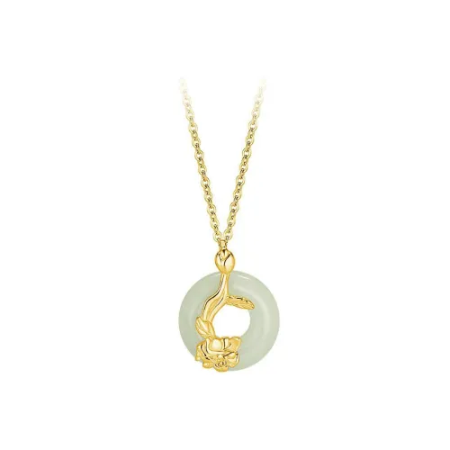 LINGSHIYUE Цветное стекло Нефритовые ожерелья Женские