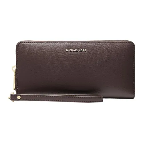 MICHAEL KORS Jet Set Travel Кожа Кошелек Большой Женские Шоколад