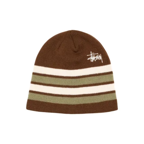 Stussy Акриловые Шапки-бини Унисекс Коричневый