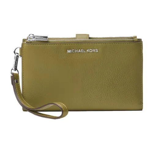MICHAEL KORS Jet Set Кожа Клатч Монета Кошелек Маленький Женский Светлый Оливковый Зеленый