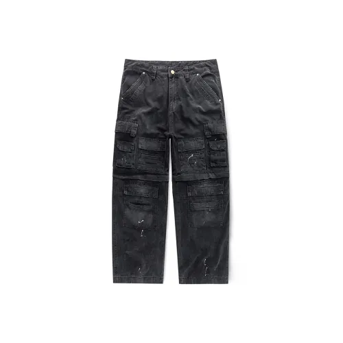 HUNZHI Деним Черные Унисекс Джинсы