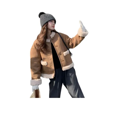 YOUSEKOO Кофе Женские Короткие пальто