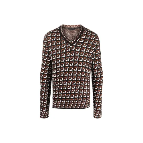 PRADA Коричневый Мужской Кашемировый Свитер