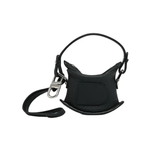 Delvau Булавка Taurillon Мягкая с рельефной телячьей кожей Сумка Аксессуар Маленький Унисекс Черный