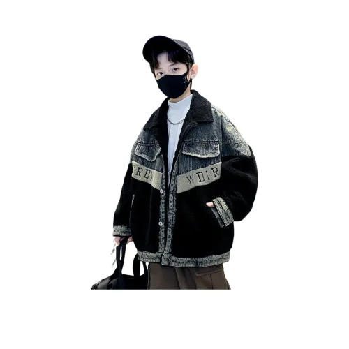 ZHIO Синий Серый Kids Натуральный и Искусственный мех